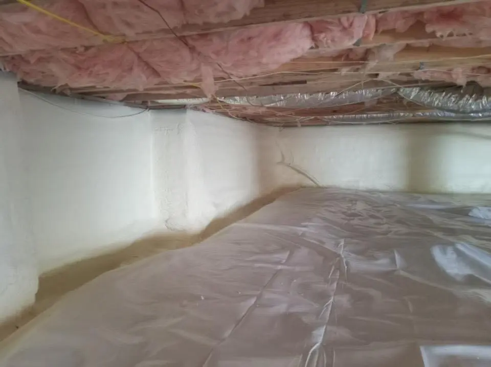 Crawl space encapsulation with closed-cell spray foam for Attic Insulation in Warrington